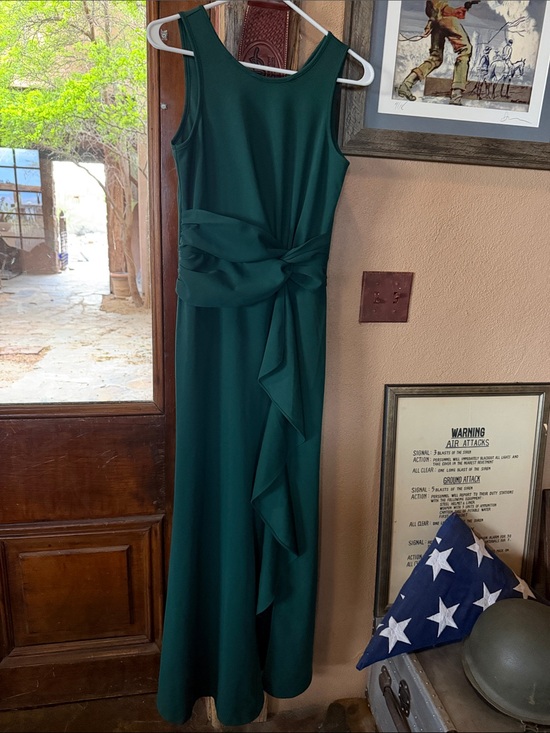 Dresses & Skirts - Sleeveless Dark Green Tie-Waist Maxi Dress